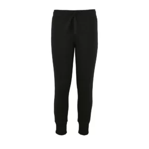 Pantalón jogging infantil SOL’S JAKE KIDS 02121 en Negro, frontal sin persona.