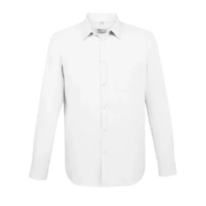 Camisa manga larga hombre SOL’S BALTIMORE FIT 02922 en Blanco, frontal sin persona.