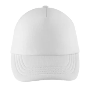 Gorra de malla infantil SOL’S BUBBLE KIDS 03091 en Blanco, frontal sin persona.