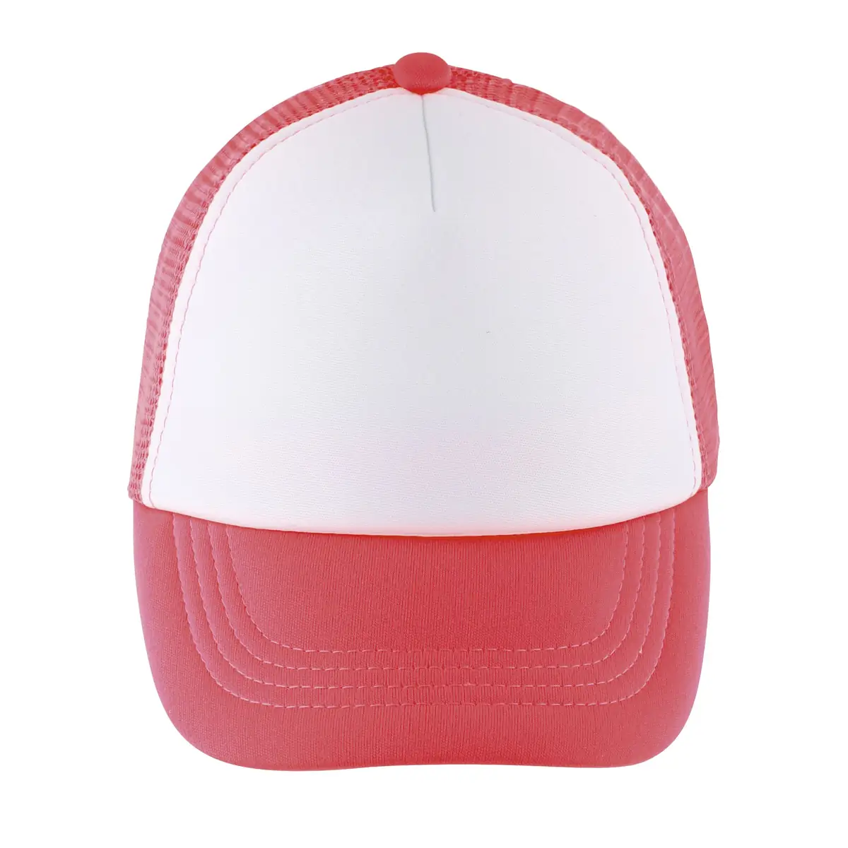 Gorra de malla infantil SOL’S BUBBLE KIDS 03091 6 Gorra de malla infantil SOL’S BUBBLE KIDS 03091 en Blanco/Neón coral, frontal sin persona.