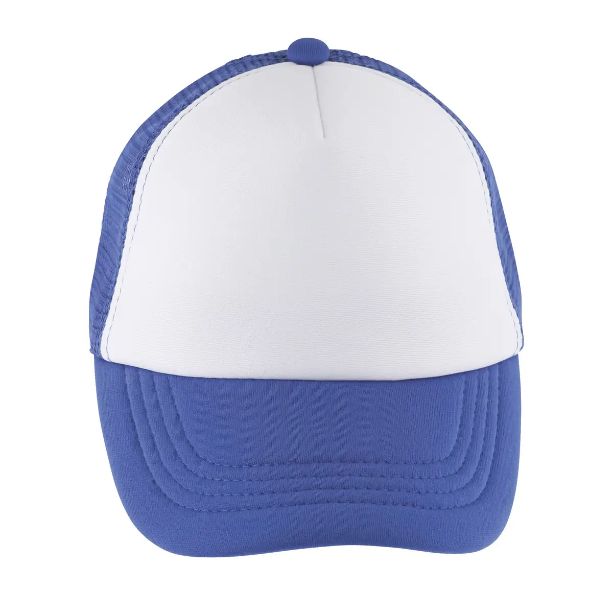 Gorra de malla infantil SOL’S BUBBLE KIDS 03091 5 Gorra de malla infantil SOL’S BUBBLE KIDS 03091 en Blanco/Azul royal, frontal sin persona.