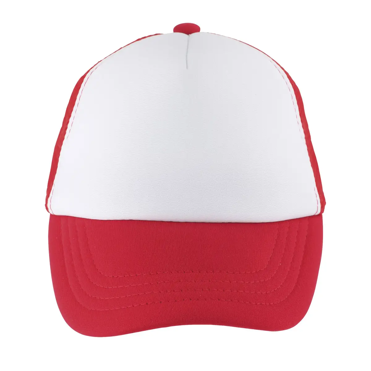 Gorra de malla infantil SOL’S BUBBLE KIDS 03091 4 Gorra de malla infantil SOL’S BUBBLE KIDS 03091 en Blanco/Rojo, frontal sin persona.