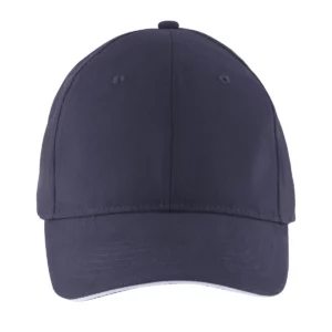 Gorra de seis paneles SOL’S SOLAR 03092 en French marino/Blanco, frontal sin persona.