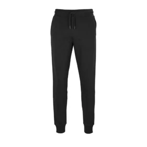 Pantalón de chándal hombre SOL’S JET MEN 03808 en Negro, frontal sin persona.