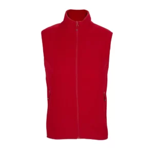 Chaleco polar unisex SOL’S FACTOR BW 03822 en Rojo, frontal sin persona.