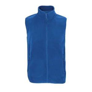 Chaleco polar unisex SOL’S FACTOR BW 03822 en Azul royal, frontal sin persona.