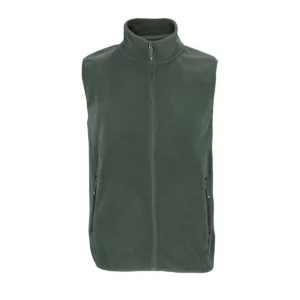 Chaleco polar unisex SOL’S FACTOR BW 03822 en Verde bosque, frontal sin persona.