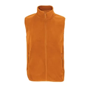 Chaleco polar unisex SOL’S FACTOR BW 03822 en Naranja, frontal sin persona.