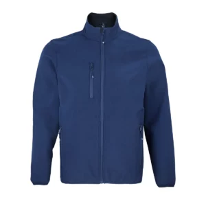 Chaqueta softshell hombre SOL’S FALCON MEN 03827 en Azul profundo, frontal sin persona.