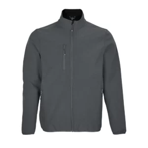 Chaqueta softshell hombre SOL’S FALCON MEN 03827 en Antracita, frontal sin persona.