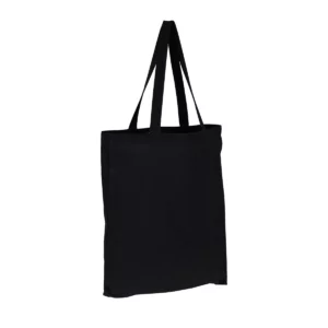 Bolsa de compra reciclada SOL’S AWAKE 03829 en Negro, tres cuartos.