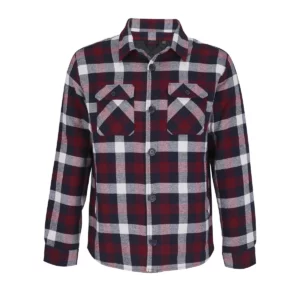 Sobrecamisa cuadros unisex SOL’S NOAH 03989 en Burdeos medio, frontal sin persona.