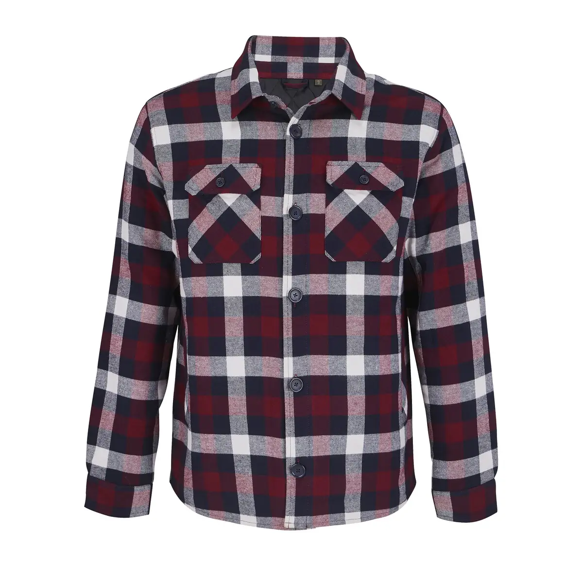 Sobrecamisa cuadros unisex SOL’S NOAH 03989 3 Sobrecamisa cuadros unisex SOL’S NOAH 03989 en Burdeos medio, frontal sin persona.