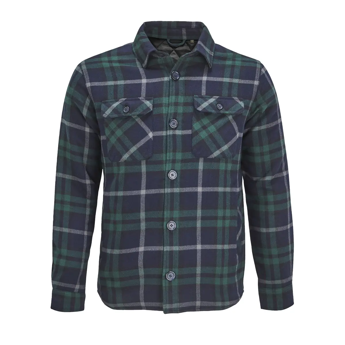 Sobrecamisa cuadros unisex SOL’S NOAH 03989 5 Sobrecamisa cuadros unisex SOL’S NOAH 03989 en Verde imperio, frontal sin persona.
