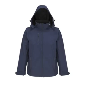 Chaqueta softshell unisex SOL’S FALCON 3IN1 03995 en Azul profundo, frontal sin persona.