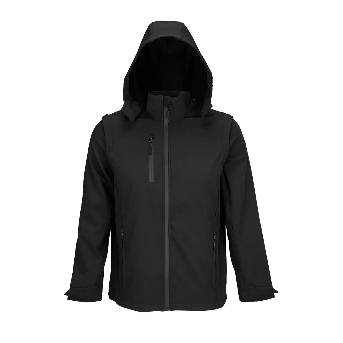 Chaqueta softshell unisex SOL’S FALCON 3IN1 03995 4 Chaqueta softshell unisex SOL’S FALCON 3IN1 03995 en Negro, frontal sin persona.