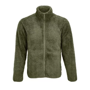 Chaqueta polar unisex SOL’S FINCH 04022 en Army, frontal sin persona.