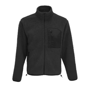 Chaqueta sherpa unisex SOL’S FURY 04042 en Gris carbón/Negro, frontal sin persona.