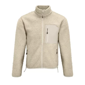 Chaqueta sherpa unisex SOL’S FURY 04042 en Beige natural/Beige, frontal sin persona.