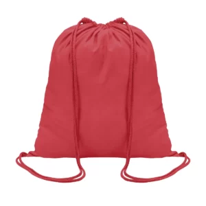 Mochila con cordones SOL’S GENOVA 04095 en Rojo vivo, frontal sin persona.