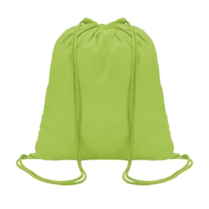 Mochila con cordones SOL’S GENOVA 04095 en Verde amarillo, frontal sin persona.