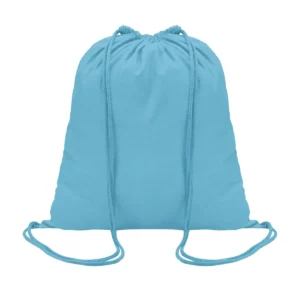 Mochila con cordones SOL’S GENOVA 04095 en Turquesa, frontal sin persona.