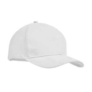 Gorra unisex SOL’S TEKAPO 04343 en Blanco, vista de tres cuartos.