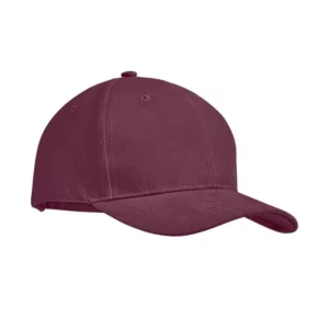 Gorra unisex SOL’S TEKAPO 04343 en Burdeos, vista de tres cuartos.