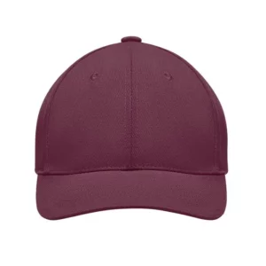 Gorra unisex SOL’S TEKAPO 04343 en Burdeos, frontal sin persona.
