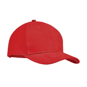Gorra unisex SOL’S TEKAPO 04343 en Rojo vivo, vista de tres cuartos.