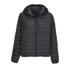 Chaqueta mujer SOL’S STREAM HOODED WOMEN 04445 en Negro, frontal sin persona.