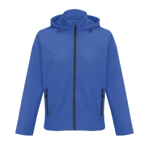 Chaqueta softshell hombre SOL’S RACE HOODED MEN 04447 en Azul royal, frontal sin persona.