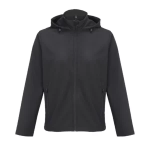 Chaqueta softshell hombre SOL’S RACE HOODED MEN 04447 en Negro, frontal sin persona.