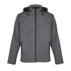 Chaqueta softshell hombre SOL’S RACE HOODED MEN 04447 en Antracita, frontal sin persona.