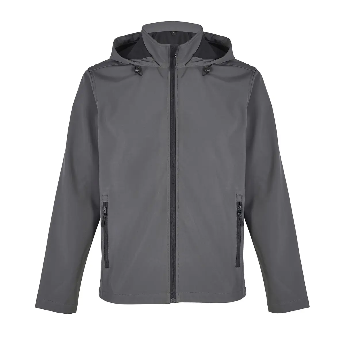 Chaqueta softshell hombre SOL’S RACE HOODED MEN 04447 4 Chaqueta softshell hombre SOL’S RACE HOODED MEN 04447 en Antracita, frontal sin persona.
