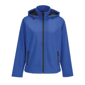 Chaqueta softshell mujer SOL’S RACE HOODED WOMEN 04448 en Azul royal, frontal sin persona.