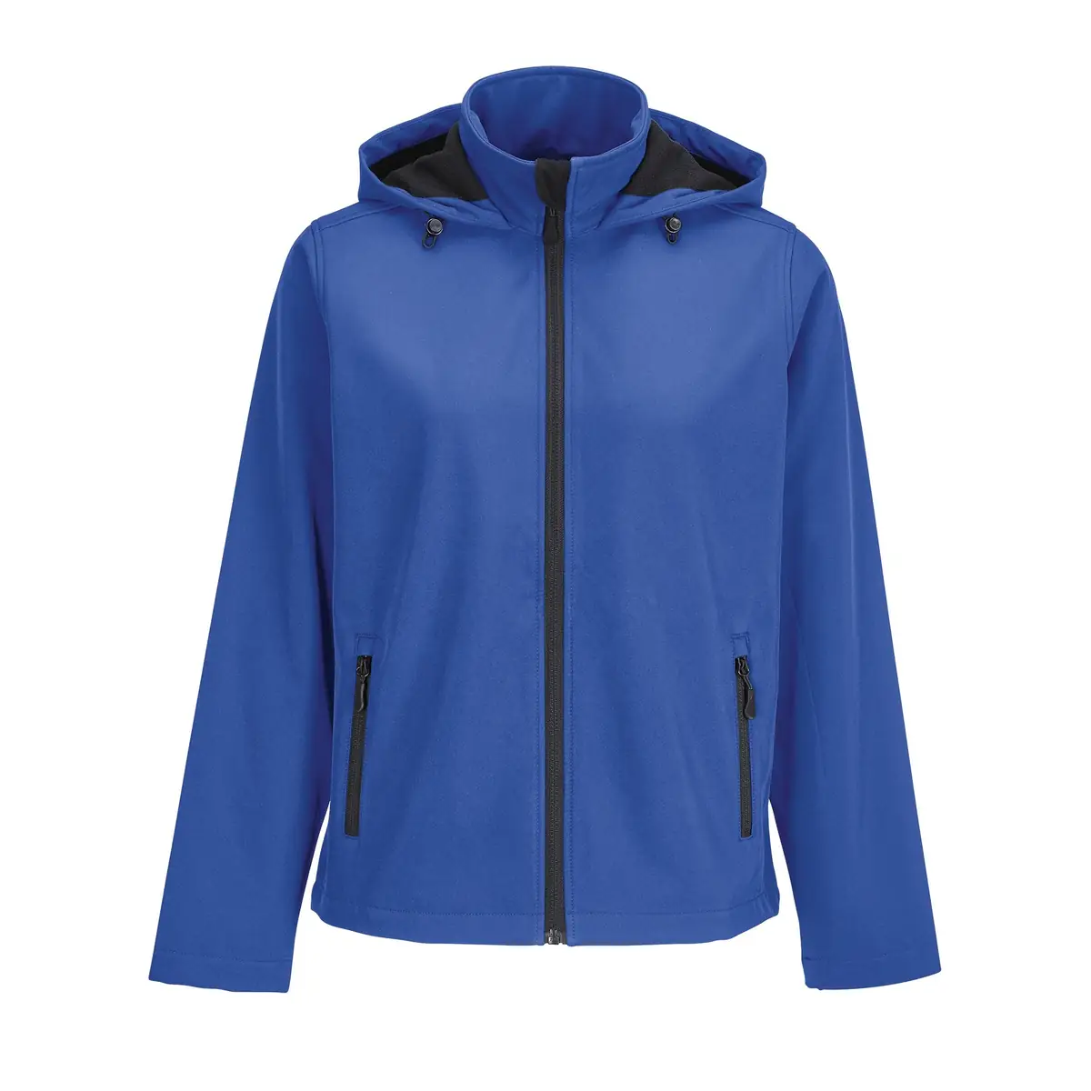 Chaqueta softshell mujer SOL’S RACE HOODED WOMEN 04448 5 Chaqueta softshell mujer SOL’S RACE HOODED WOMEN 04448 en Azul royal, frontal sin persona.