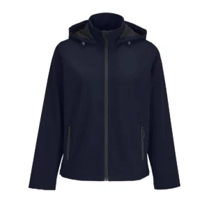 Chaqueta softshell mujer SOL’S RACE HOODED WOMEN 04448 en French marino, frontal sin persona.