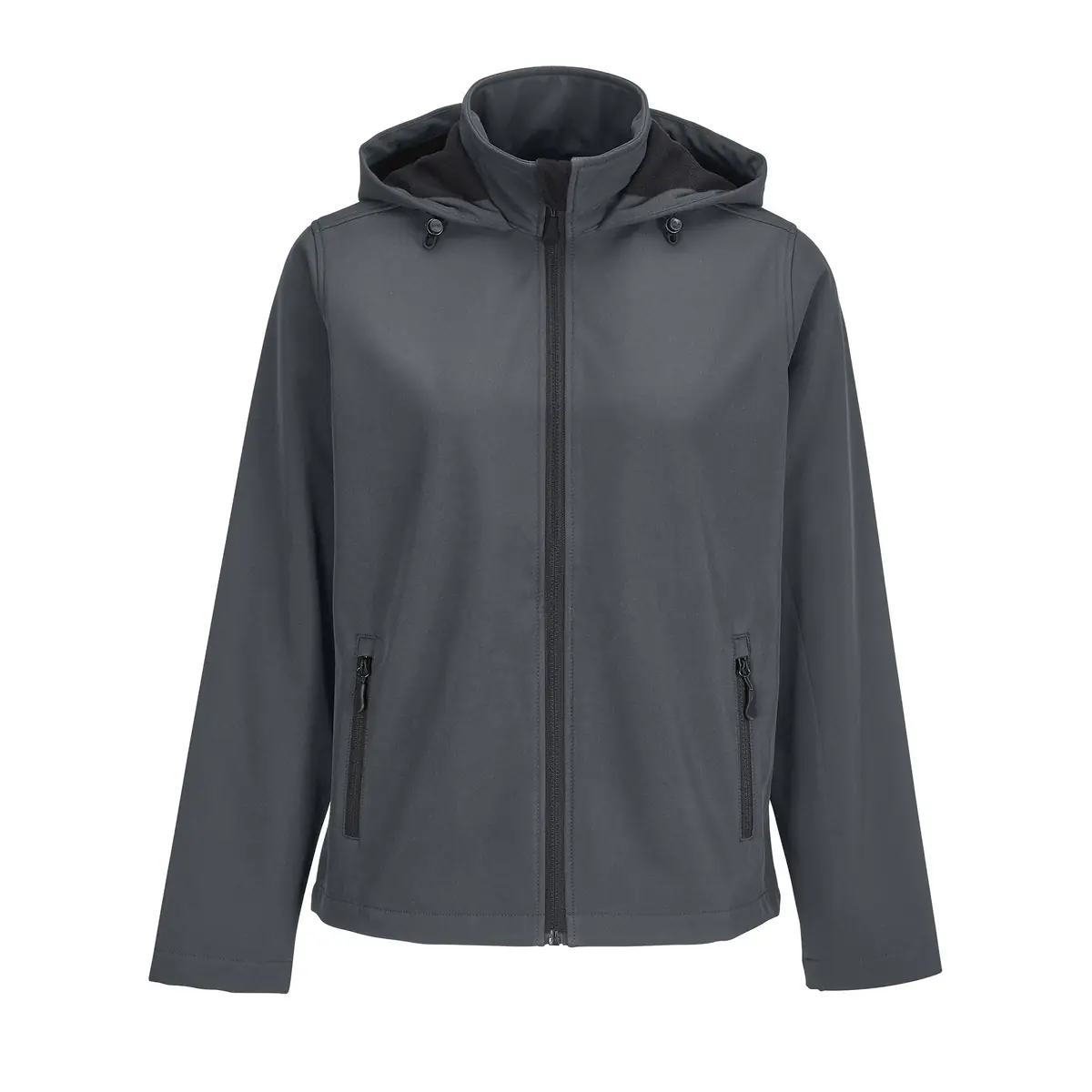Chaqueta softshell mujer SOL’S RACE HOODED WOMEN 04448 4 Chaqueta softshell mujer SOL’S RACE HOODED WOMEN 04448 en Antracita, frontal sin persona.