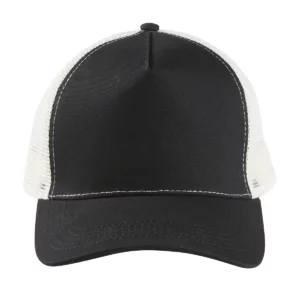 Gorra de malla unisex SOL’S BLINK 04451 en Negro/Blanco hueso, frontal sin persona.