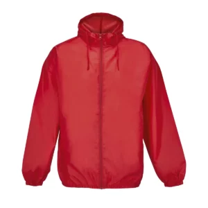 Cortavientos unisex SOL’S SHIELD 04758 en Rojo, frontal sin persona.