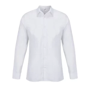 Camisa popelina hombre SOL’S BAILEY MEN 04770 en Blanco, frontal sin persona.