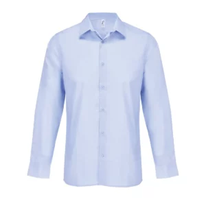 Camisa popelina hombre SOL’S BAILEY MEN 04770 en Azul cielo, frontal sin persona.
