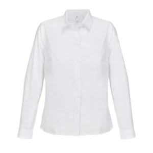 Camisa popelina mujer SOL’S BAILEY WOMEN 04771 en Blanco, frontal sin persona.