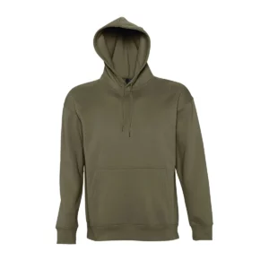 Sudadera con capucha unisex SOL’S SLAM 13251 en Army, frontal sin persona.