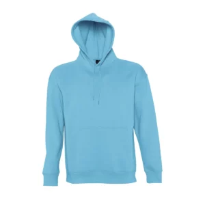 Sudadera con capucha unisex SOL’S SLAM 13251 en Turquesa, frontal sin persona.