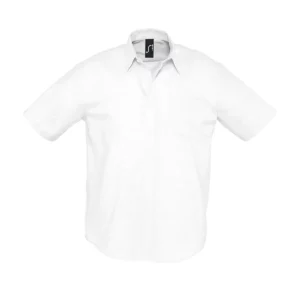 Camisa manga corta hombre SOL’S BRISBANE 16010 en Blanco, frontal sin persona.