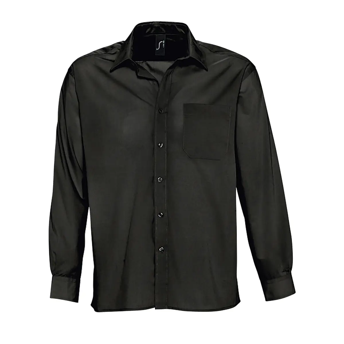 Camisa manga larga hombre SOL’S BALTIMORE 16040 5 Camisa manga larga hombre SOL’S BALTIMORE 16040 en Negro, frontal sin persona.