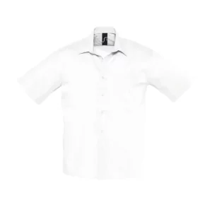 Camisa popelín hombre SOL’S BRISTOL 16050 en Blanco, frontal sin persona.
