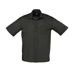 Camisa popelín hombre SOL’S BRISTOL 16050 en Negro, frontal sin persona.